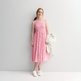 Women's Croft & Barrow® Smocked Midi Dress