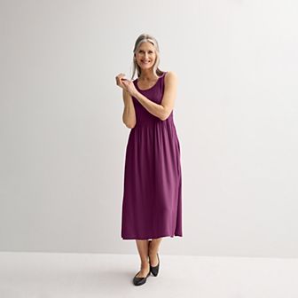Women's Croft & Barrow® Smocked Midi Dress