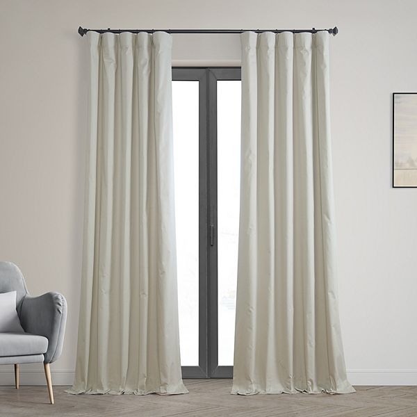 Light Greige Solid Cotton Blackout Curtain (1 Panel), Light Greige, 50W X 108L