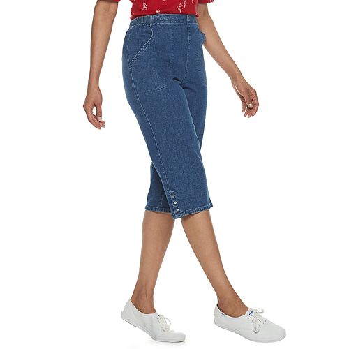 Women's Croft & Barrow® Snap-Hem Stretch Pull On Capris