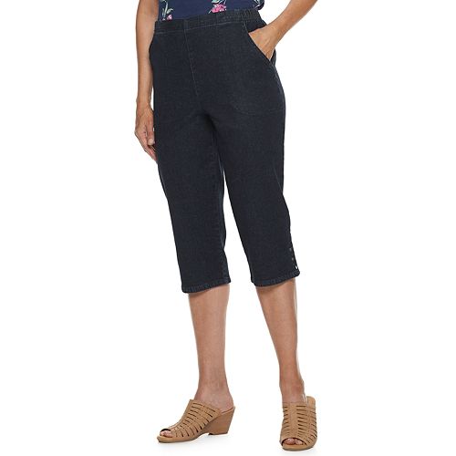 Women's Croft & Barrow® Snap-Hem Stretch Pull On Capris