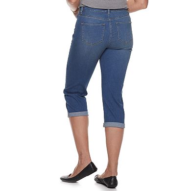 Women's Croft & Barrow® Comfort Waist Cuffed Jean Capris