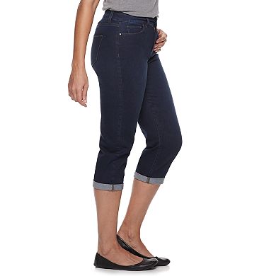 Women's Croft & Barrow® Comfort Waist Cuffed Jean Capris