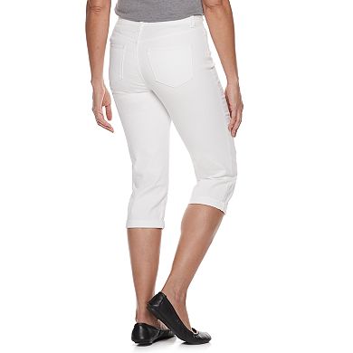 Women's Croft & Barrow® Comfort Waist Cuffed Jean Capris