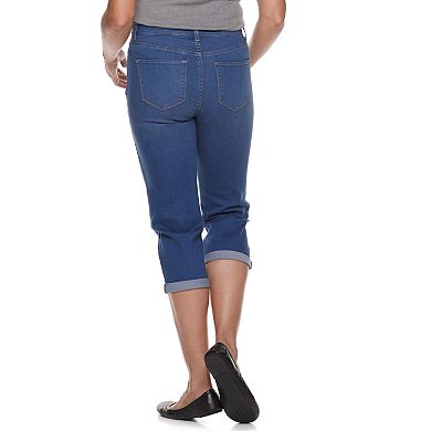 Women's Croft & Barrow® Comfort Waist Cuffed Jean Capris