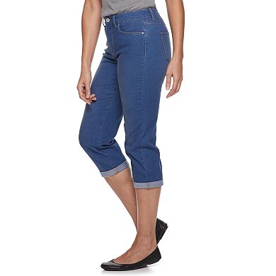 Women's Croft & Barrow® Comfort Waist Cuffed Jean Capris
