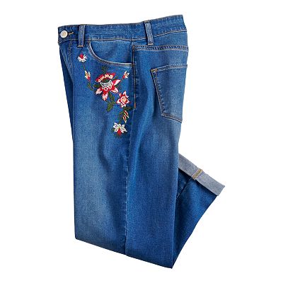 ★COURONNE★ Swing_jean OFF Cross 20 _RCBRX23214KHL Women's Croft & Barrow® Comfort Waist Cuffed Jean Capris