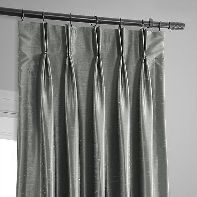 EFF 2-pack Blackout Vintage Textured Faux Dupioni Silk Pleated Window Curtains