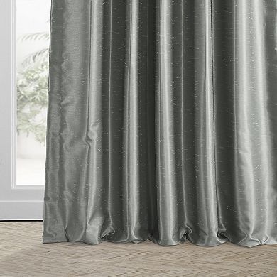 EFF 2-pack Blackout Vintage Textured Faux Dupioni Silk Pleated Window Curtains