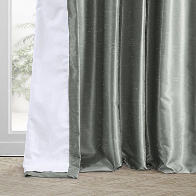 EFF 2-pack Blackout Vintage Textured Faux Dupioni Silk Pleated Window Curtains