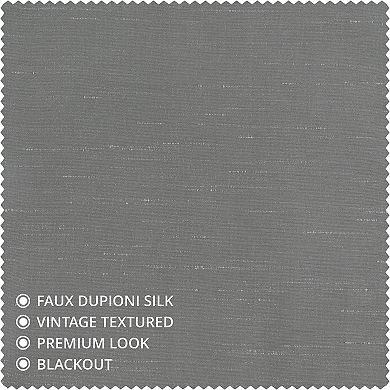 EFF Blackout Vintage Textured Faux Dupioni Silk Pleated Window Curtain Panel