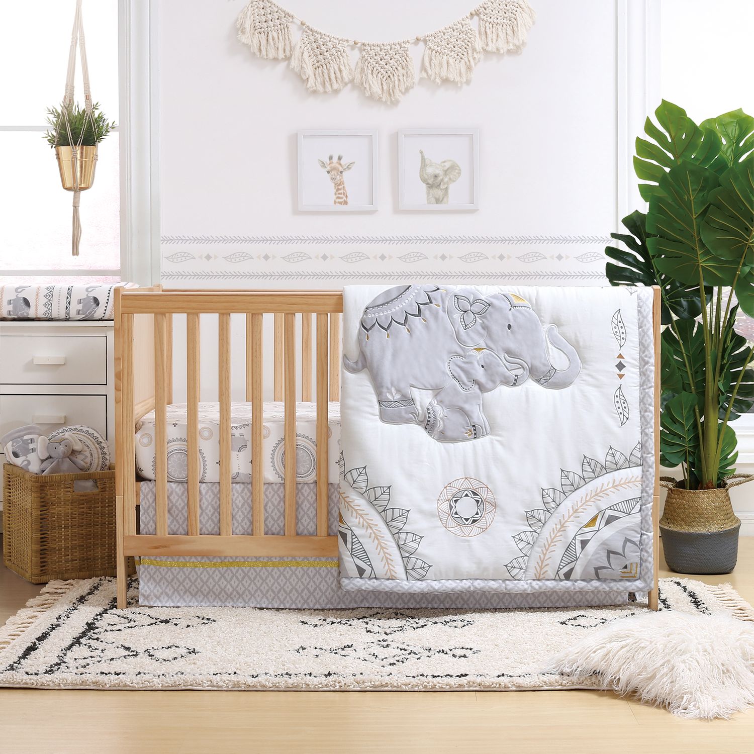 elephant crib bedding set