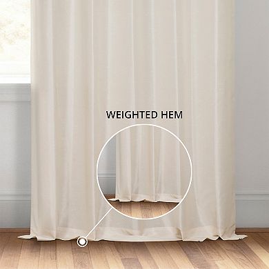EFF Vintage Textured Faux Dupioni Blackout Curtain Panel