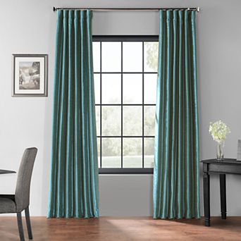 EFF Vintage Textured Faux Dupioni Blackout Curtain Panel
