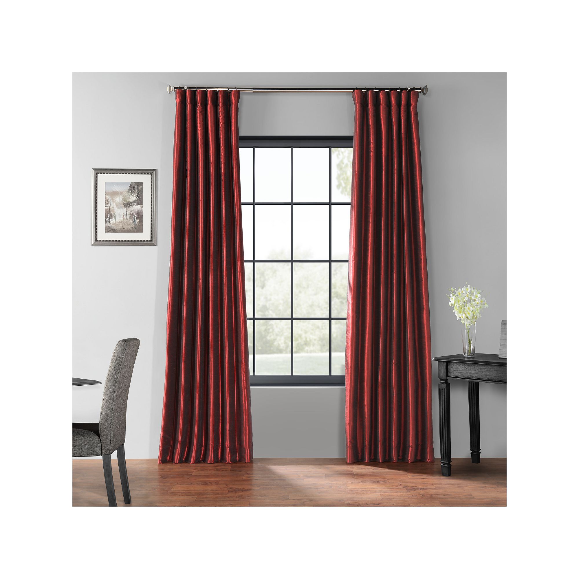 EFF Vintage Textured Faux Dupioni Blackout Curtain Panel
