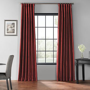 EFF Vintage Textured Faux Dupioni Blackout Curtain Panel