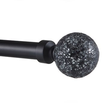 Exclusive Home Black Pearl Mosaic 1 in Curtain Rod
