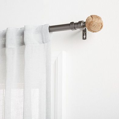 Exclusive Home Rope Knot 1-in. Adjustable Curtain Rod Set