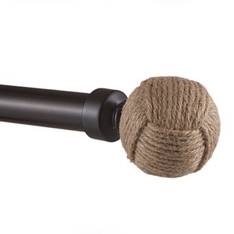 Exclusive Home Rope Knot 1 in Adjustable Curtain Rod Set