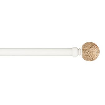 Exclusive Home Rope Knot 1 in Adjustable Curtain Rod Set