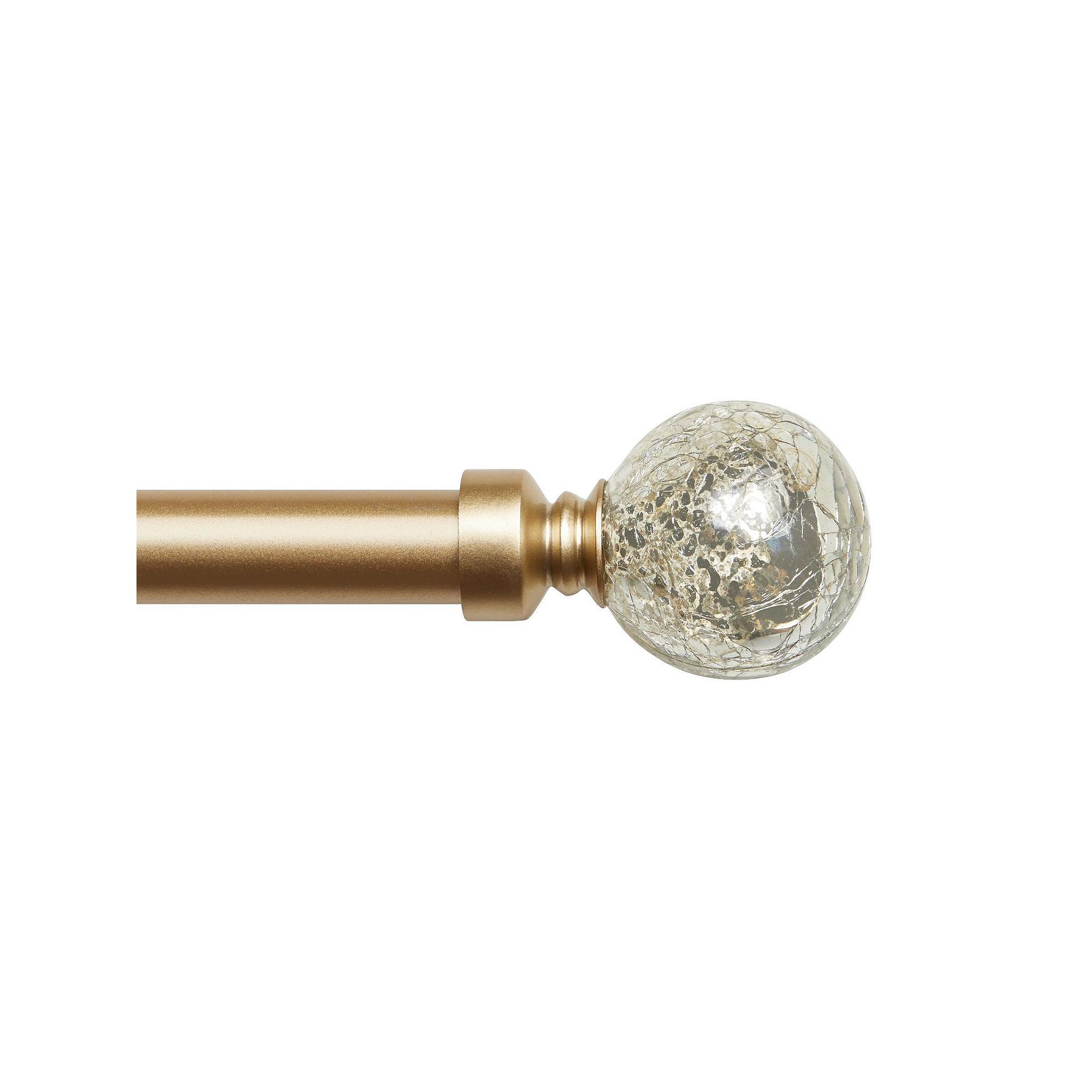Exclusive Home Aged Sphere 1-in. Adjustable Curtain Rod Set, Gold