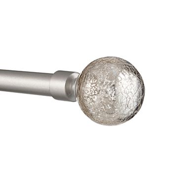 Exclusive Home Aged Sphere 1 in Adjustable Curtain Rod Set