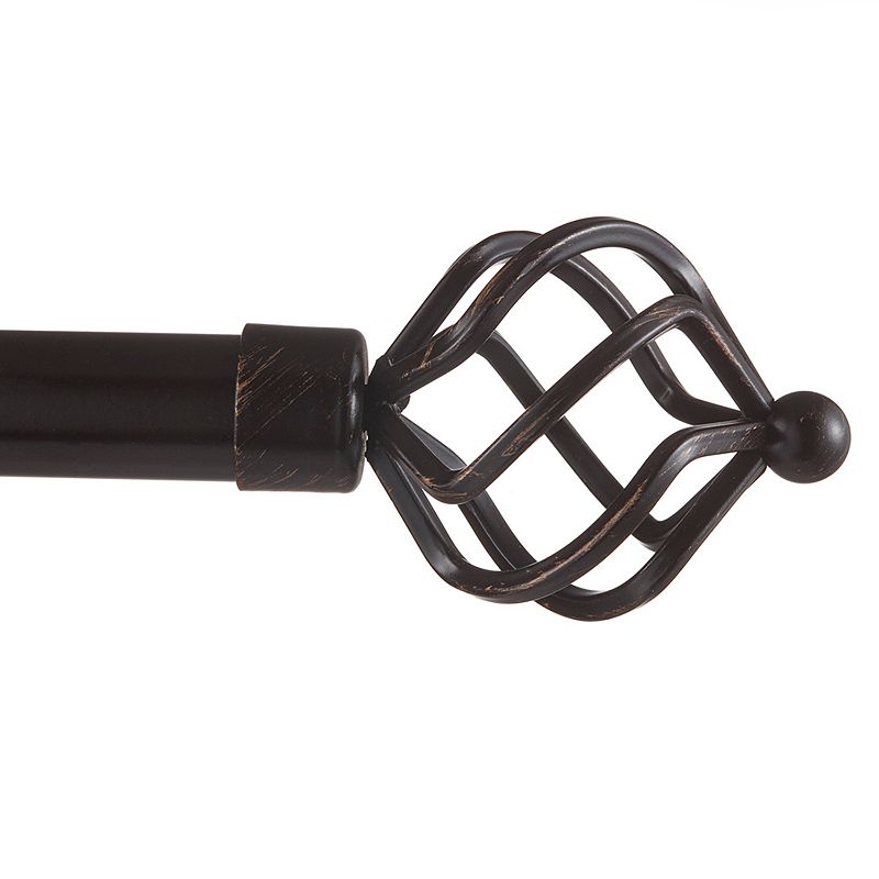 Exclusive Home Torch 1  Curtain Rod and Coordinating Finial Set  Matte Bronze  Adjustable 36 -72