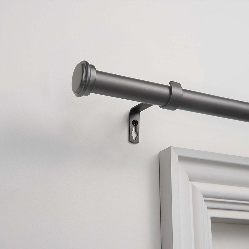 Exclusive Home Topper 1" Curtain Rod and Coordinating Finial Set, Adjustable 36"-72"