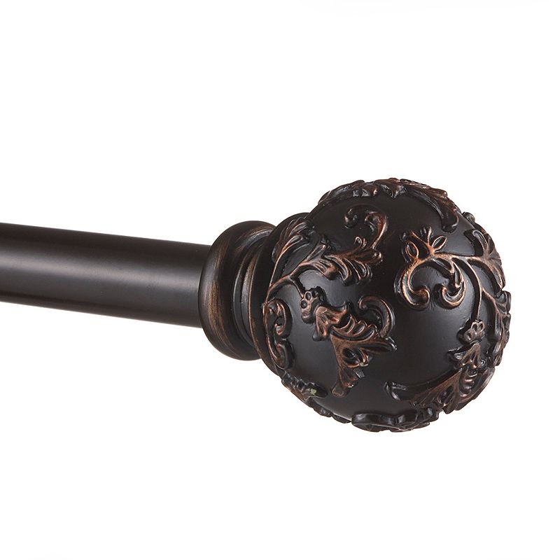 Exclusive Home Vine 1  Curtain Rod and Finial Set  Matte Bronze  Adjustable 36 -72