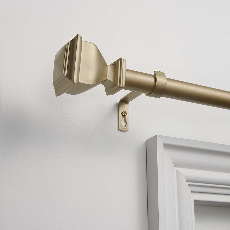 exclusive home napoleon 1  curtain rod and coordinating finial set  gold  adjustable 36 -72