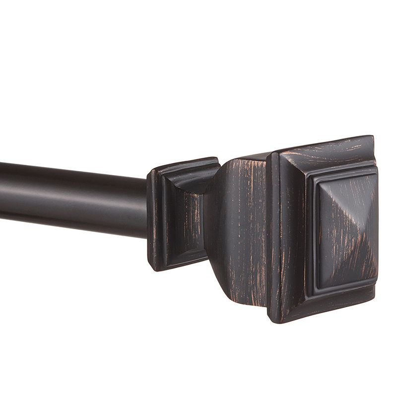 Exclusive Home Napoleon 1  Curtain Rod and Finial Set  Matte Bronze  Adjustable 36 -72