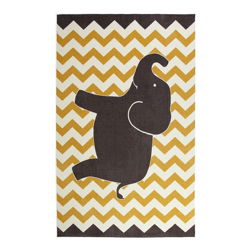 Mohawk Home Kids Lucky Elephant Area Rug, Yellow, 7.5X10 Ft