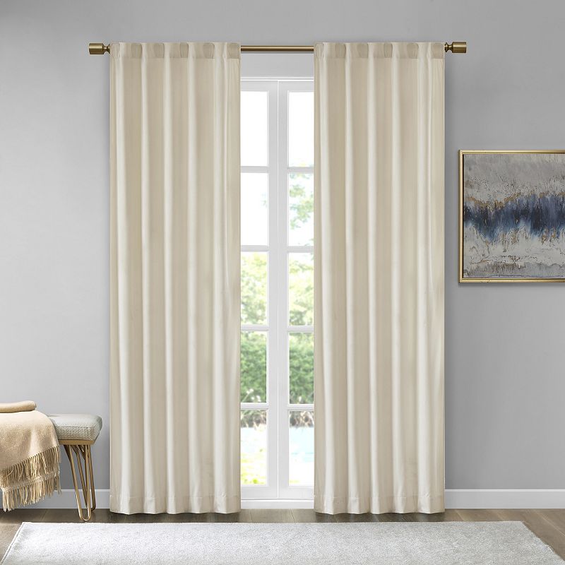 510 Design 2-pack Garett Room Darkening Window Curtain, White, 37X84