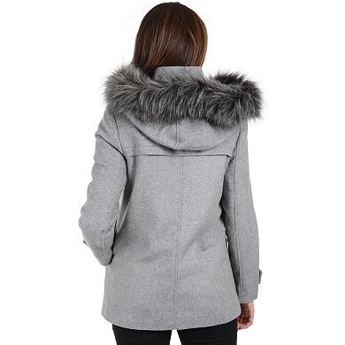 Women's Kensie Faux-Fur Hooded Tweed Jacket 