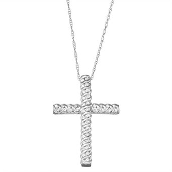 HDI 10k Gold 1/4 Carat T.W. Diamond Cross Pendant