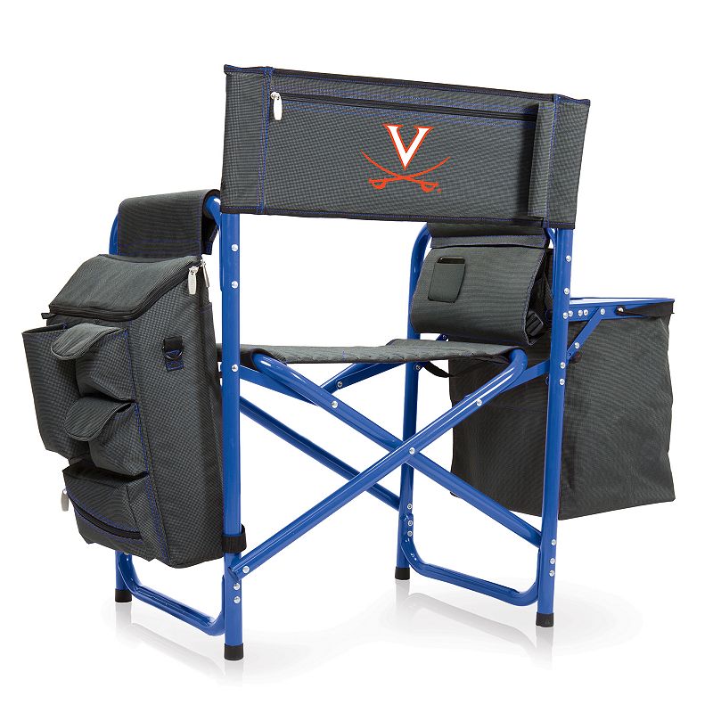 Picnic Time Virginia Cavaliers Fusion Backpack Chair with Cooler, Blue