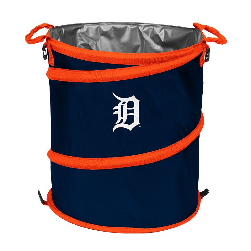 Logo Brands Detroit Tigers Collapsible 3-in-1 Trashcan Cooler, Blue