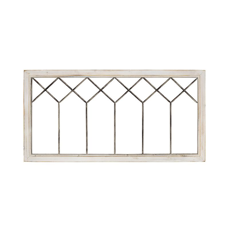 Stratton Home Decor Distressed Window Panel Wall Decor, White