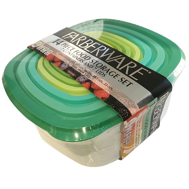 Farberware Rectangle Food Storage Container with Airtight Lid, Green, Sold by at Home