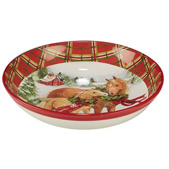 Certified International Christmas on the Farm Pasta Serving Bowl