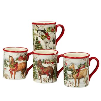 Certified International Christmas on the Farm 4 pc Mug Set