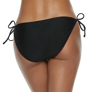 Juniors' Breaking Waves Side Tie Hipster Swim Bottoms