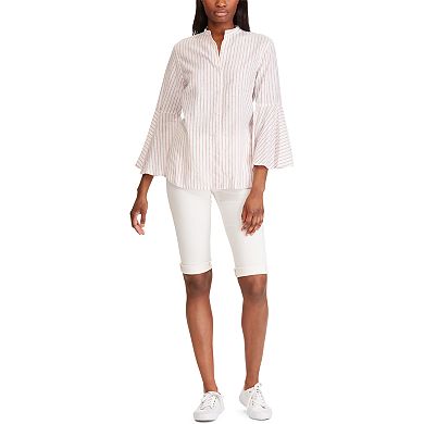 Women's Chaps Bell Sleeve Linen-Blend Shirt