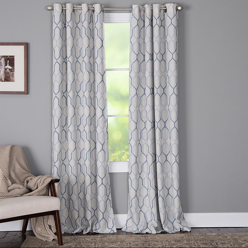 Closeout! Miller Curtains Alain 50" x 84" Geo-Print Energy-Efficient Window Panel