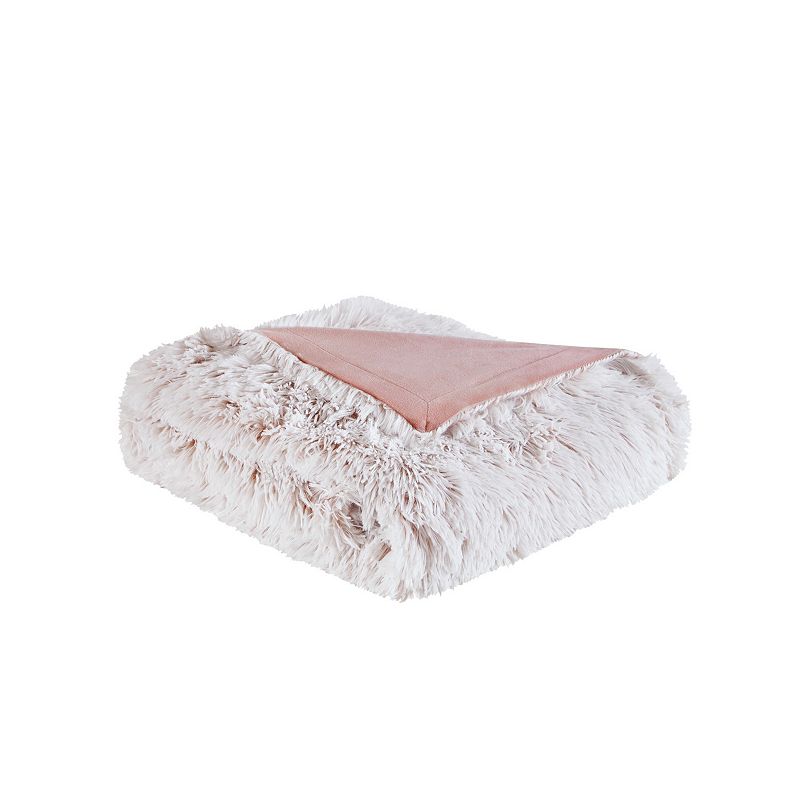 Intelligent Design Maddie Shaggy Faux Fur Throw Blanket, Pink