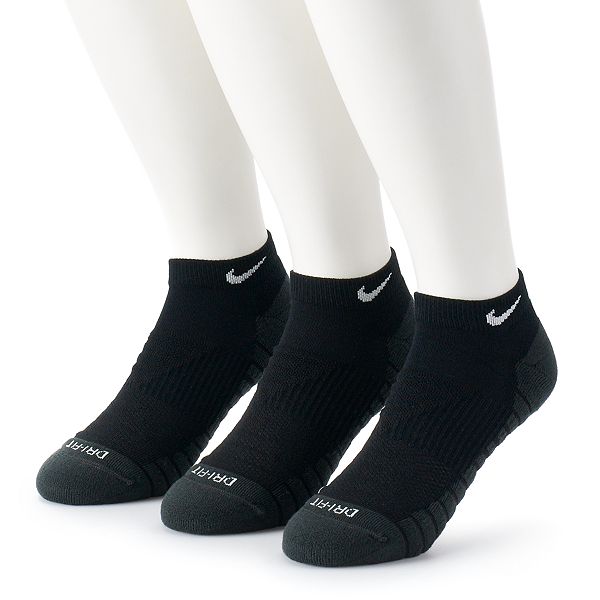 3-pack black cotton no-show socks