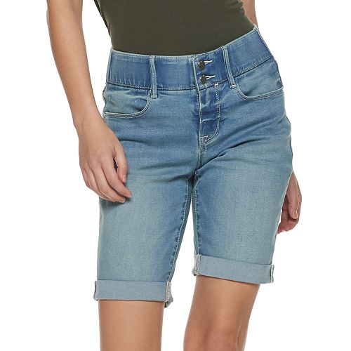 Women's Apt. 9® Tummy Control Denim Bermuda Shorts