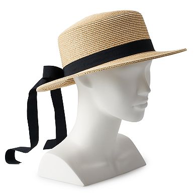 Women's LC Lauren Conrad Grosgrain Packable Boater Hat