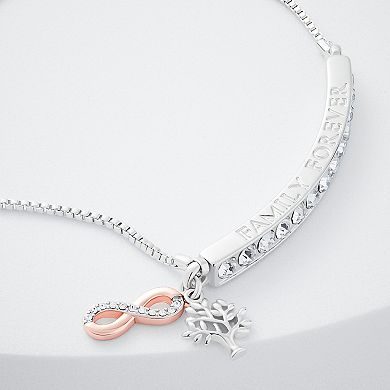 Brilliance Crystal Infinity Bar Adjustable Bracelet