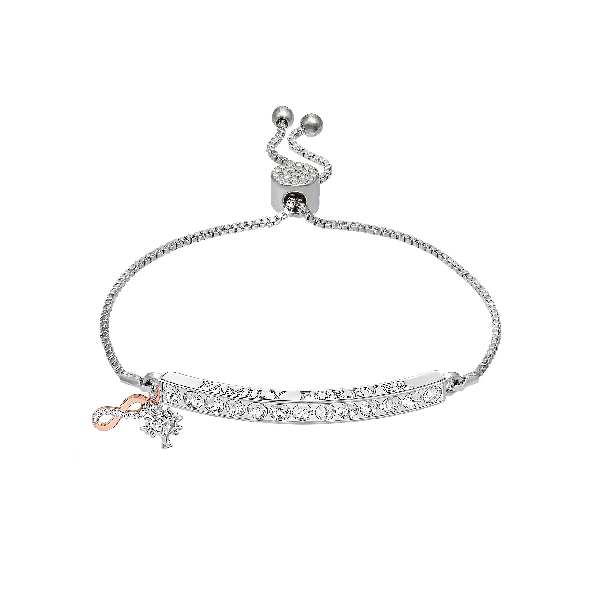 Brilliance Crystal Infinity Bar Adjustable Bracelet, Womens, Size: 7/8,